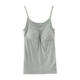 thumbnail image 1 of Tank Tops for Women with Built in Bra under $5 Sleeveless V Neck Dressy Casual Summer Camisole Basic Shirts Gray L, 1 of 3
