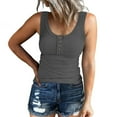 thumbnail image 1 of Tank Tops for Women Casual Tanks Sleeveless Solid Color Buttons Solid Pullover Blouse Tunic Tops, 1 of 8