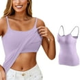thumbnail image 1 of Tank Tops with Built In Bras 2 In 1 Breathable Casual Camisoles Tank Adjustable Spaghetti Strap Wirefree Support Camisole Workout Yoga Tops, 1 of 5