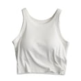 thumbnail image 1 of Tank Tops with Built in Bra for Women Sleeveless Spaghetti Strap Camisole Plus Size Cotton Padded Workout Tops White M, 1 of 4