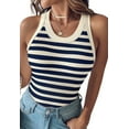 thumbnail image 1 of Tank Tops with Built in Bras Athletic Tank Tops for Women Ribbed Tank Top Fitness Workout Running Tops Blue  M, 1 of 5
