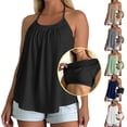thumbnail image 1 of Tank Tops with Built in Bras for Women, Loose Fit Flowy Cami Top,2XL, 1 of 8