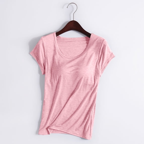 Tank Tops with Built in Bras for Women Modal Basic Breathable Vests Summer Plus Size Loose Casual Camisole Pink