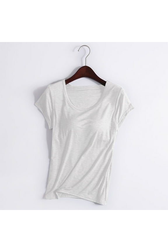 Tank Tops with Built in Bras for Women Modal Basic Breathable Vests Summer Plus Size Loose Casual Camisole Silver