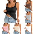 thumbnail image 1 of Tank With Built In Bras Lace Spaghetti Strap Camisole Casual Padded Sleeveless Ribbed Shirts Tan Top plus Size Womens Spaghetti Strap Tops, 1 of 9