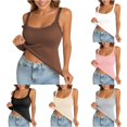 thumbnail image 1 of Tank With Built In Bras Lace Spaghetti Strap Camisole Casual Padded Sleeveless Ribbed Shirts Tan Top plus Size Womens Spaghetti Strap Tops, 1 of 9