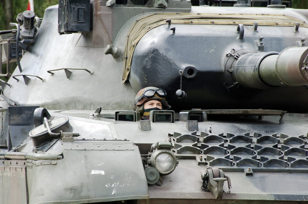 Tank driver of a Belgian Leopard 1A5 MBT Canvas Art - Luc De JaegerStocktrek Images (17 x 12)