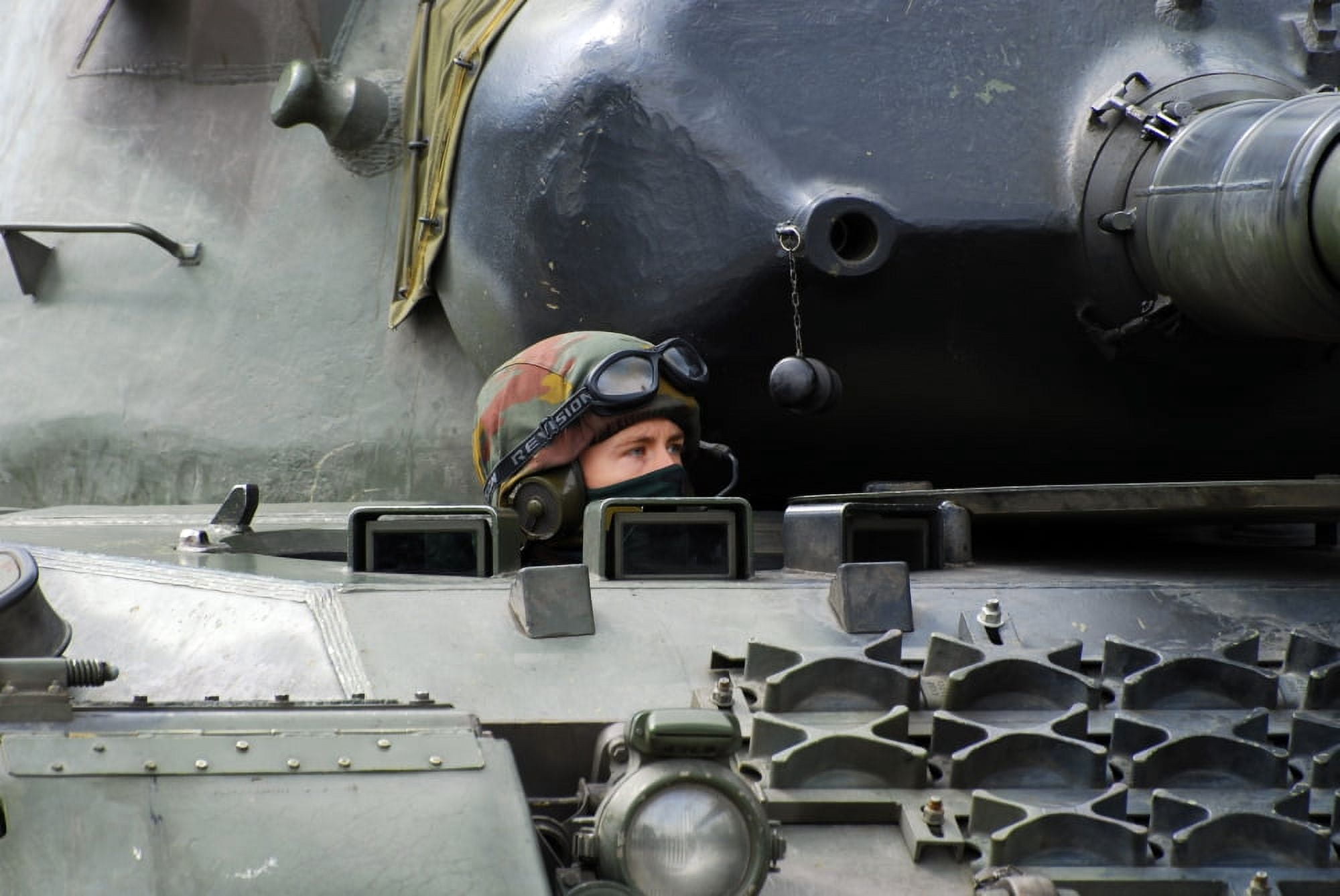 Tank driver of a Leopard 1A5 MBT of the Belgian Army Canvas Art - Luc De JaegerStocktrek Images (34 x 23)