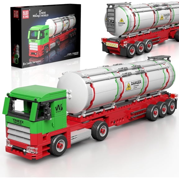 Tanker Truck Building Set, Realistic American Style Oil Tanker Model ,4075 STEM Toy Vehicles with Detailed Interior, Collectible Model for Adults (556 PCS)