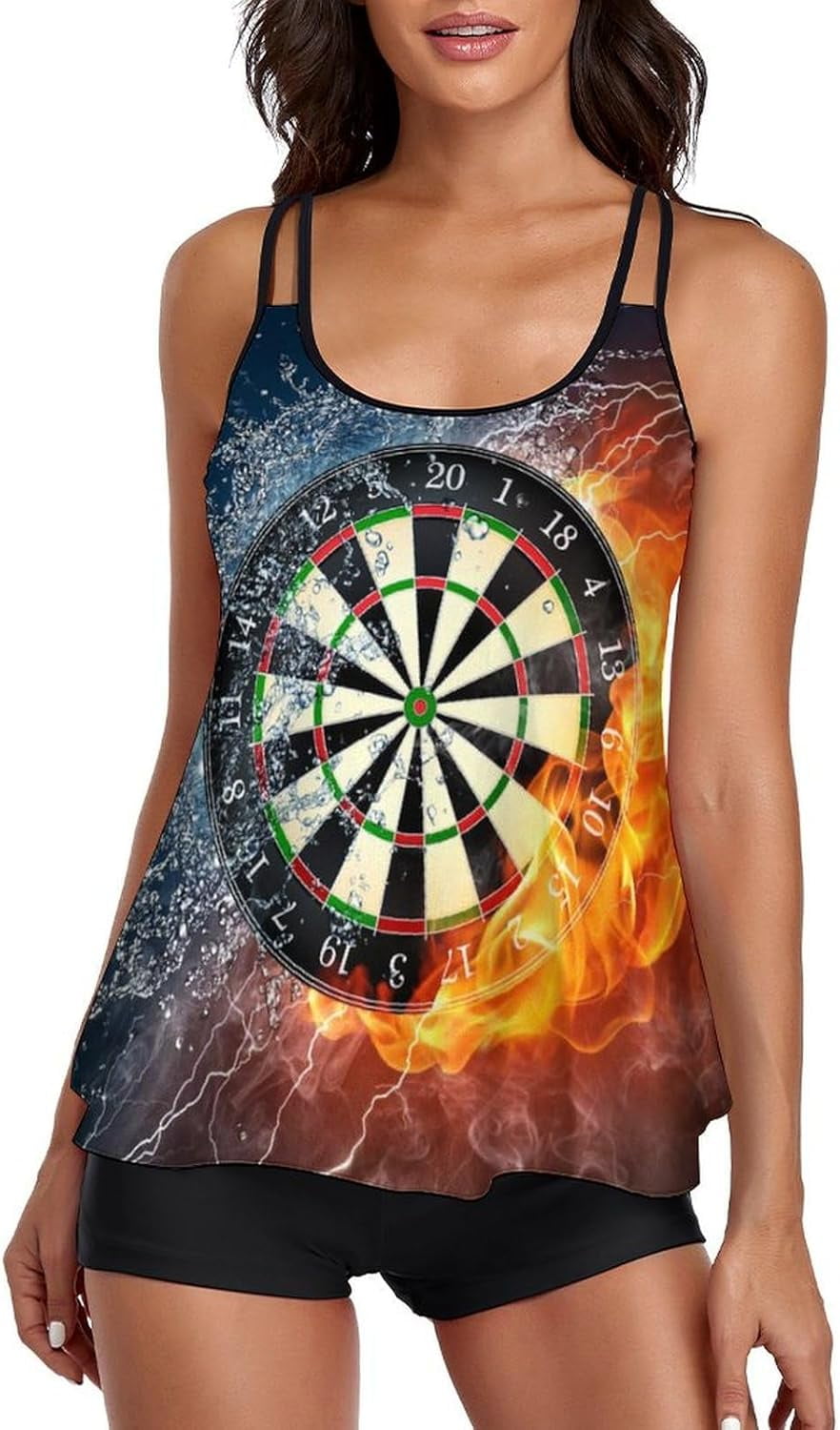 ZHUGeLI Women's Bathing Suits Swimsuits Tankini Sets For Two Piece Blouson Tank Top With Boyshorts - View #3