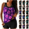 thumbnail image 1 of Tankini Bathing Suits for Women Tummy Control Floral Printed Swimwear with Shorts Two Piece Popular Modest Swimsuit Sets Multicolor Swimsuits,Size S-2XL, 1 of 7
