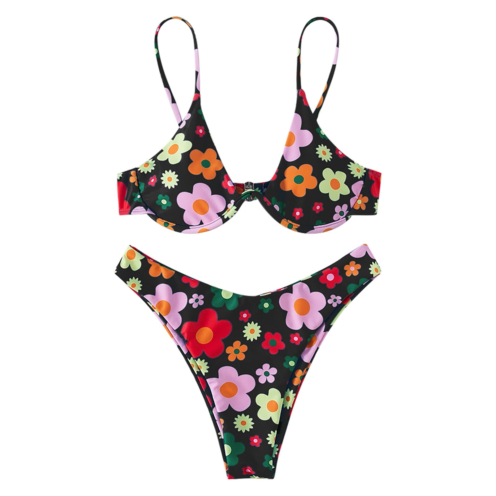 Tankini Bathing Suits For Women Flower Two Piece Printed Elegant