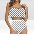 thumbnail image 1 of Tankini Bathing Suits for Women Ruffle Tank Top Polka Dots Modest Slimming Bodycon Swimwear High Waisted Bikinis, 1 of 6