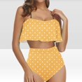 thumbnail image 1 of Tankini Bathing Suits for Women Ruffle Tank Top Polka Dots Modest Slimming Bodycon Swimwear High Waisted Bikinis, 1 of 6
