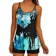 thumbnail image 1 of Tankini Bathing Suits for Women Summer Tummy Control Floral Printed 2 Piece Swimsuits with Boy Shorts Athletic Modest Swimwear Black 7 S, 1 of 6