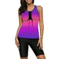 thumbnail image 1 of Tankini Bathing Suits for Women Two Piece Swimsuits Racerback Color Block Swimwear With Short Capri Petite, 1 of 6
