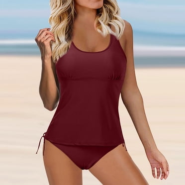 Aboser Plus Size Swimsuit For Women 2 Piece Tankini Top With Boyshorts Bathing Suits High Waisted Tummy Control Swimwear Hawaiian Beach Swimsuits Women Summer