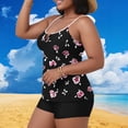 thumbnail image 1 of Tankini Sets for Women Plus Size Padded V Neck Cami Top with Boyshorts Two Piece Bathing Suits Floral Print Tummy Control Swimwear Modest Full Coverage Beachwear, 1 of 6