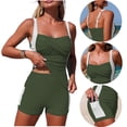 thumbnail image 1 of Tankini Sets, Women's Ruched Bathing Suit Tops with Boy Shorts Two Piece Swimsuits, 1 of 1