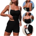 thumbnail image 1 of Tankini Sets, Women's Ruched Bathing Suit Tops with Boy Shorts Two Piece Swimsuits, 1 of 1