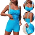 thumbnail image 1 of Tankini Sets, Women's Ruched Bathing Suit Tops with Boy Shorts Two Piece Swimsuits, 1 of 1