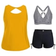 thumbnail image 1 of Tankini Sets for Women Built-in Bra 2 Piece Bathing Suits Scoop Neck Tummy Control Tank Top with Drawstring Side Boyshorts Modest Athletic Swimwear, 1 of 6
