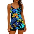 thumbnail image 1 of Tankini Sets for Women Built-in Bra Racerback Tummy Control Two Piece Swimsuits Polka Dot Abstract Print Boyshorts Slimming Beachwear, 1 of 8