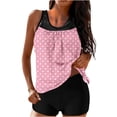 thumbnail image 1 of Tankini Sets for Women Built-in Padded Cups Mesh V Neck Cherry Blossom Floral 2 Piece Swimsuits Tummy Control Slimming Bathing Suits with Shorts, 1 of 4