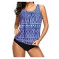 thumbnail image 1 of Tankini Sets for Women Women Plus Size Print Strappy Back Tankini Set Two Piece Swimsuits Swimdress 2025 Tankinis Set, 1 of 3
