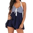 thumbnail image 1 of Tankini Swimsuit for Women Fashion Plus Size Striped Swimjupm Swim Beachwear Padded Swimwear Bathing Suit, 1 of 7