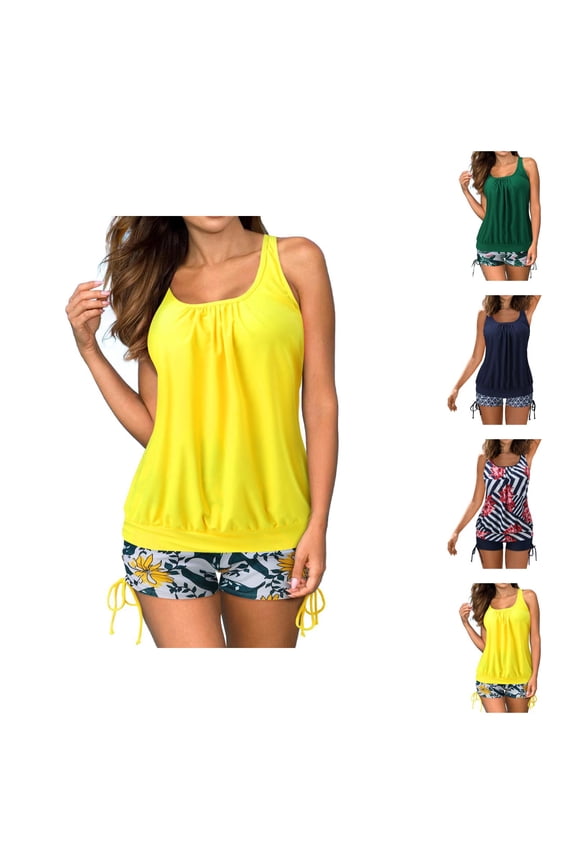 Tankini Swimsuits for Women 2 Piece Bathing Suits Tops With Boyshorts Womens Swimsuits Loose Fit