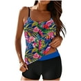 thumbnail image 1 of Tankini Swimsuits for Women 2 Piece Swimwear High Waisted Tummy Control Bathing Suit Adjustable Straps Swim Top with Boyshort, 1 of 6