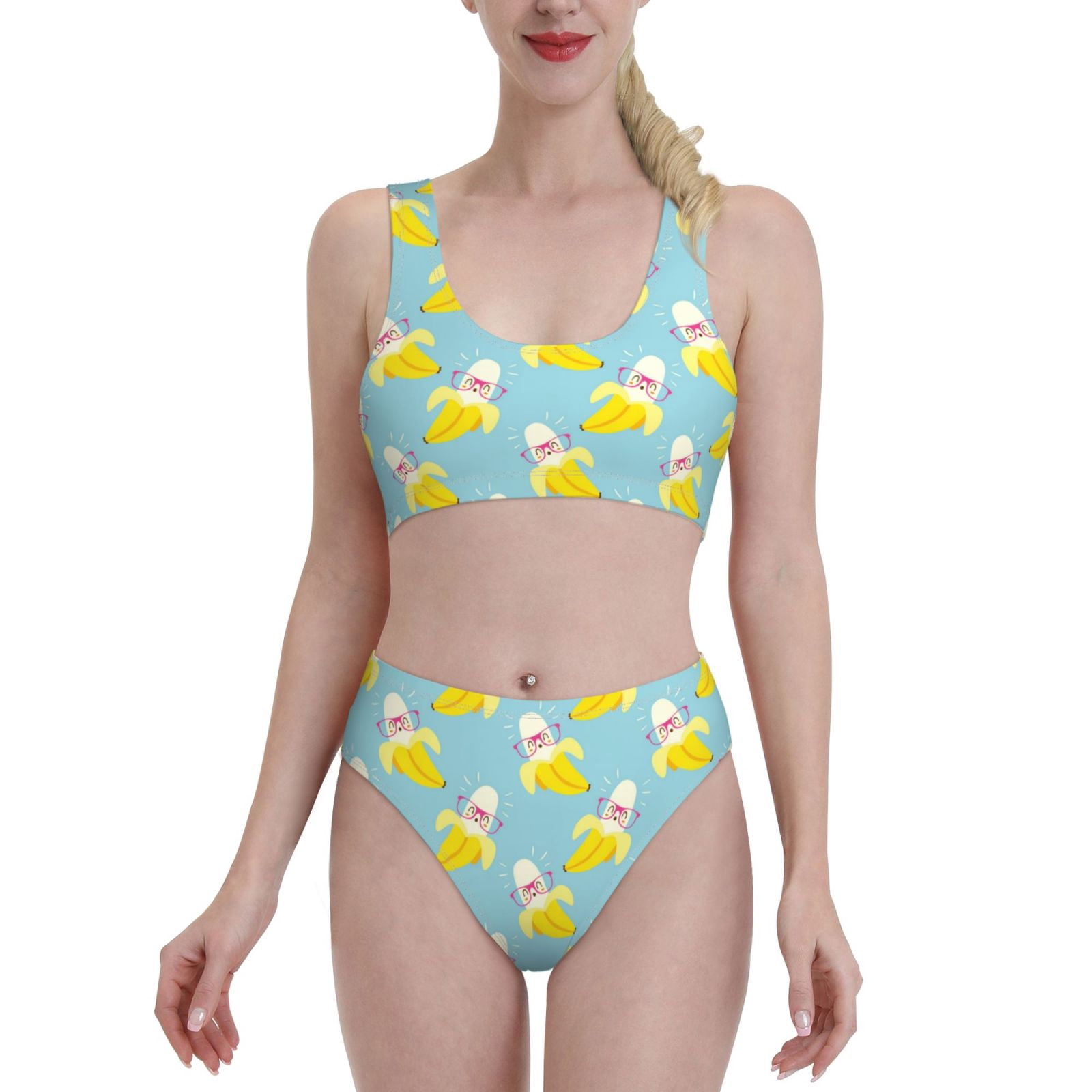 Tankini Swimsuits for Women 2024 Cute Banana Azure Womens Tankini