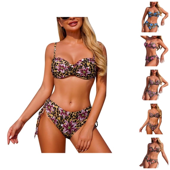 Tankini Swimsuits for Women Floral Print Bikini Separates Two Piece Swimwear Summer Bathing Suit