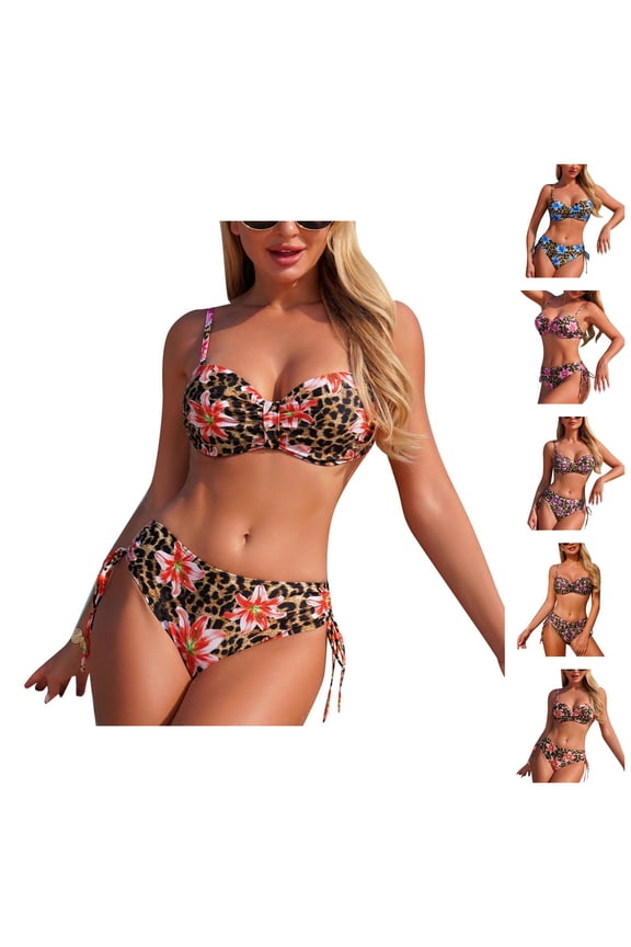 Tankini Swimsuits for Women Floral Print Bikini Separates Two Piece Swimwear Summer Bathing Suit