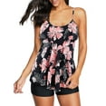 thumbnail image 1 of Tankini Swimsuits for Women Layered Ruffle Flounce Tankini Top with Boyshorts Two Piece Bathing Suits, 1 of 9