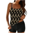 thumbnail image 1 of Husipze Tankini Swimsuits for Women Loose Floral Printed Modest Two Piece Bathing Suits Swim Tank Top with Boyshorts Black M, 1 of 8