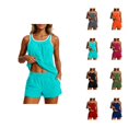 thumbnail image 1 of Tankini Swimsuits for Women Modest Blouson Tank Top Swim Shorts with Pockets Two Piece Swimsuit Bathing Suit, 1 of 5