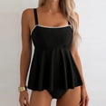 thumbnail image 1 of Tankini Swimsuits for Women Modest Two Piece Bathing Suit Square Neck Swim Top with High Waisted Bottom, 1 of 5