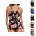 thumbnail image 1 of Tankini Swimsuits for Women New Split Printing Square Corner Womens Two Piece Swimsuits Bathing Suit, 1 of 7