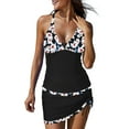 thumbnail image 1 of Tankini Swimsuits for Women Plus Size Tankini Swimsuits with Skirt 2 Piece Swimwear Color Block Bathing Suits for Women, 1 of 9