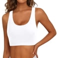 thumbnail image 1 of Tankini Swimsuits for Women Sports Bra Bikini Top Push Up Neck Crop Vacation Top for Women,White,L, 1 of 4