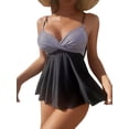 thumbnail image 1 of Tankini Swimsuits for Women Striped Twist Front Bikini Bathing Suits Two Piece Swimsuit, 1 of 7