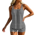 thumbnail image 1 of Tankini Swimsuits for Women Summer Striped Tummy Control Two Piece Bathing Suits Tank Tops with Swim Shorts Swimwear, XL, 1 of 6