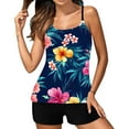 thumbnail image 1 of Tankini Swimsuits for Women Tummy Control Two Piece Bathing Suits Flowy Swim Tops with Boy Shorts, Built in Bra Adjustable Strap Swimwear, 1 of 2