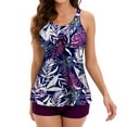 thumbnail image 1 of Tankini Swimsuits for Women Two Piece Bathing Suits Boyshorts High Waist Swimsuits Padded Push Up with Built in Bra, 1 of 4