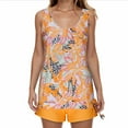 thumbnail image 1 of Tankini Swimsuits for Women Two Piece Bathing Suits Floral Print Tank Top with Boyshorts Plus Size Swimwear Orange L, 1 of 5