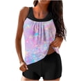 thumbnail image 1 of Tankini Swimsuits for Women Two Piece Bathing Suits Summer Bikini Swim Tank Top with Graphic Boyshorts Swimwear Sets, 1 of 4