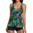 Tankini Swimsuits for Women Two Piece Print Tank Top With Boyshorts