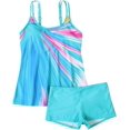 Tankini Swimsuits for Women Two Piece Tummy Control Bathing Suits Blouson Tankini Top with
